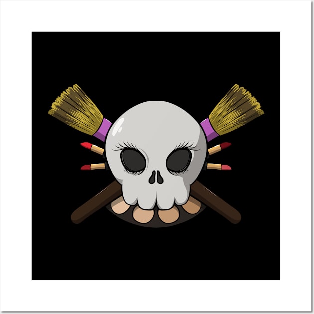 Cosmeticians crew Jolly Roger pirate flag (no caption) Wall Art by RampArt